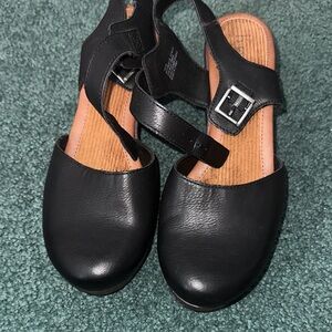 boc Black Leather Mules